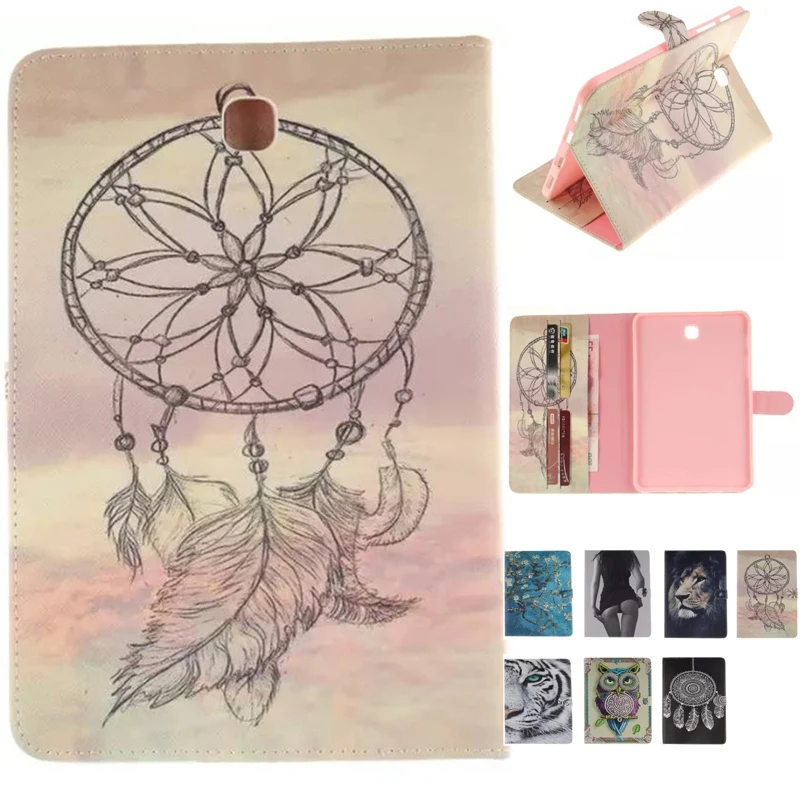 

Tab S2 8.0" Tiger Owl Girls Painted Flip PU Leather Case For Samsung Galaxy Tab S2 8.0 T710 T715 Case Cover Tablet Funda Shell