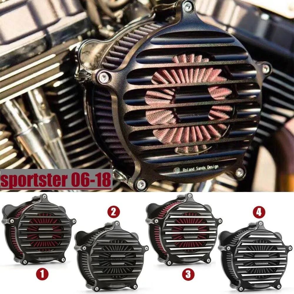 CNC cut высокое потребление ностальгия Стайлинг воздушный фильтр комплект sportster