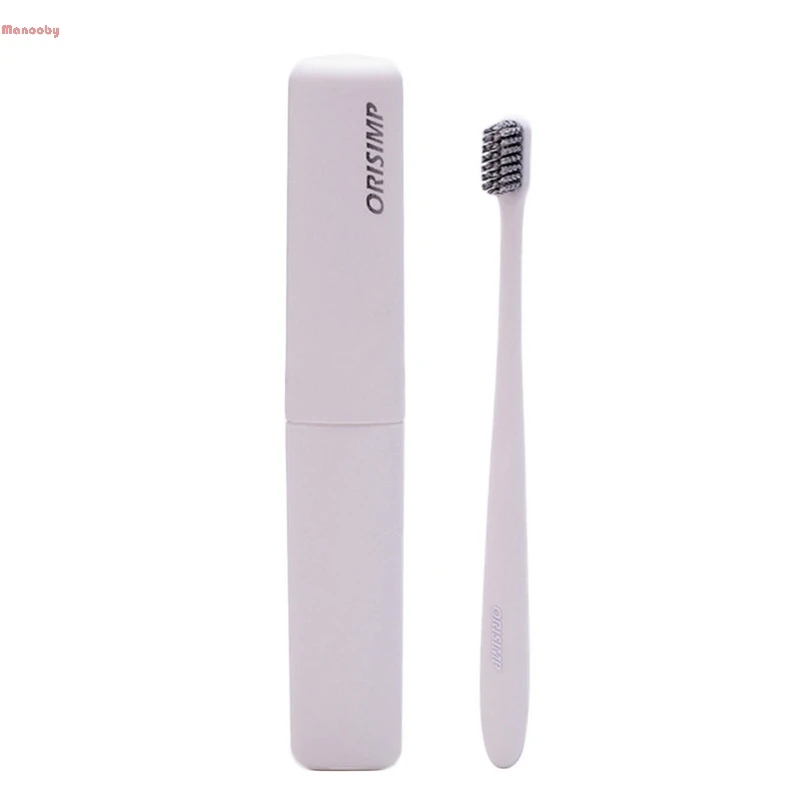 Manooby высокое качество Dental Care зубная щетка супер мягкий натуральный бамбуковый уголь Портативный для зубной щетки, семейный Travel Kit 1 шт