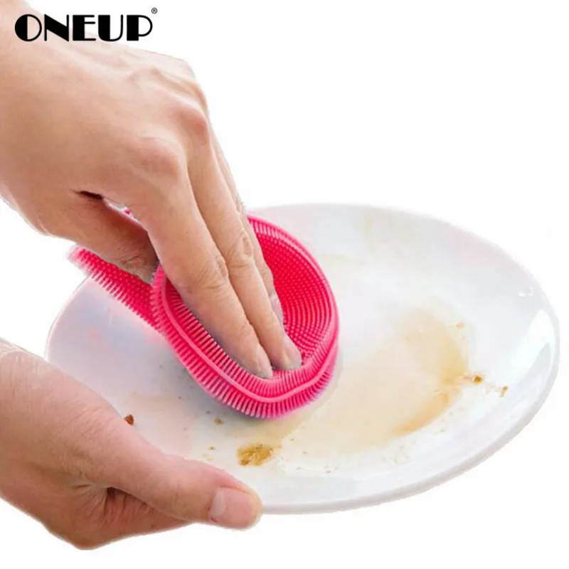ONEUP многофункциональные Мягкие силиконовые скребок для мытья посуды антибактериальные инструменты для домашнего использования многофункциональная кухонная щетка для очистки