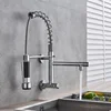 Wall Mount Spring Kitchen Faucet Handheld Spout Cold Water Kitchen Tap Dual Swive Spout In Wall Bathroom Kitchen Washing Faucet ► Photo 3/6
