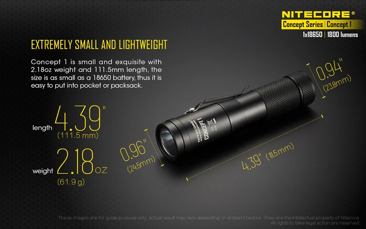 Topsale NITECORE C1 1800LM CREE XHP35 HD E2 светодиодный фонарик+ IMR 18650 перезаряжаемый аккумулятор Магнитный задний фонарь 1 EDC фонарь