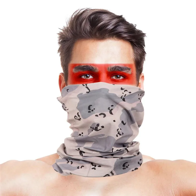 Новая камуфляжная маска для лица для велоспорта из полиэстера, бандана из микрофибры, теплый ветрозащитный шарф для езды на шее - Цвет: 032