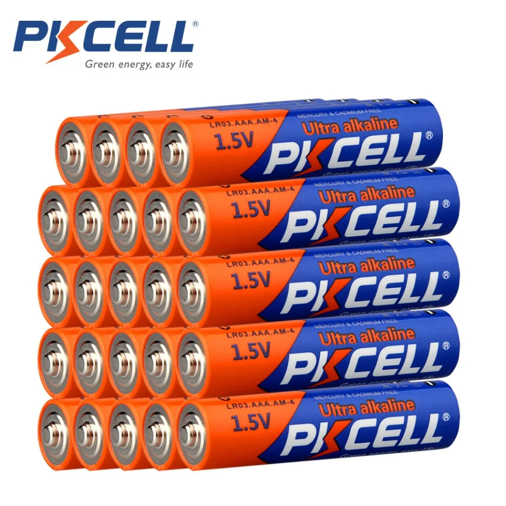 

24Pcs PKCELL AAA LR03 LR03P R03P R03 Super Alkaline Dry Battery 1.5V 140min For Walkman Remote Controller MP3