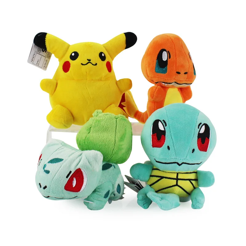 5 стилей плюшевые игрушки 15 см Peluche Pikachu Snorlax Charmander Mewtwo Dragonite милые мягкие куклы для