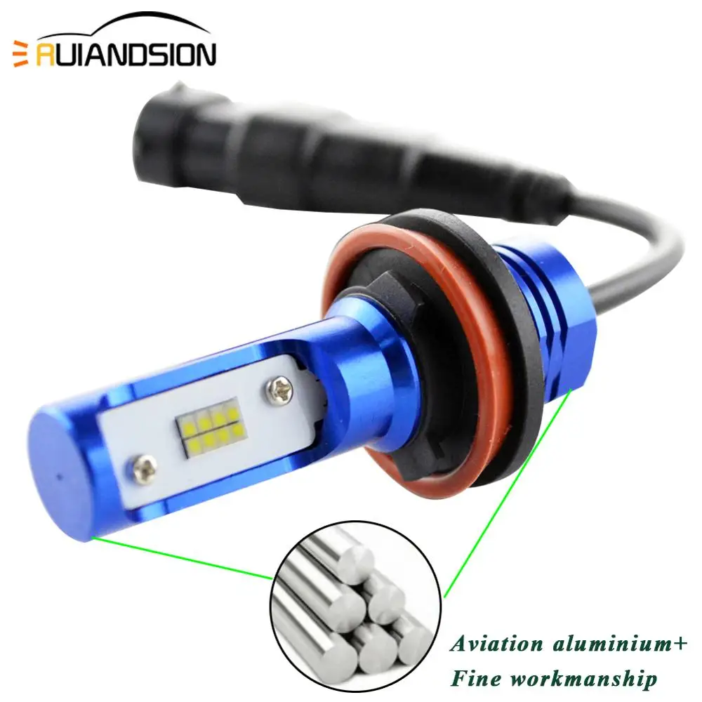 2x8 Вт H8 H11 светодиодный лампочка супер яркий 16 SMD SEL чипы Автомобильные противотуманные фары 12 В 24 в 6000 К белый день вождения ходовая лампа автоматическая светодиодная H7 Лампа