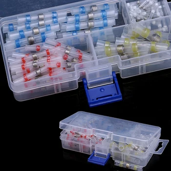 

100pcs Assorted Heat Shrink Solder Sleeves Splice Butt Connector 26-10 AWG with Plastic Box For Automobile Applications