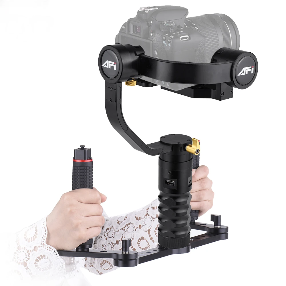 AFI Handheld Gimbal Camera Stablizer 360 Panning Angle with Dual Grip