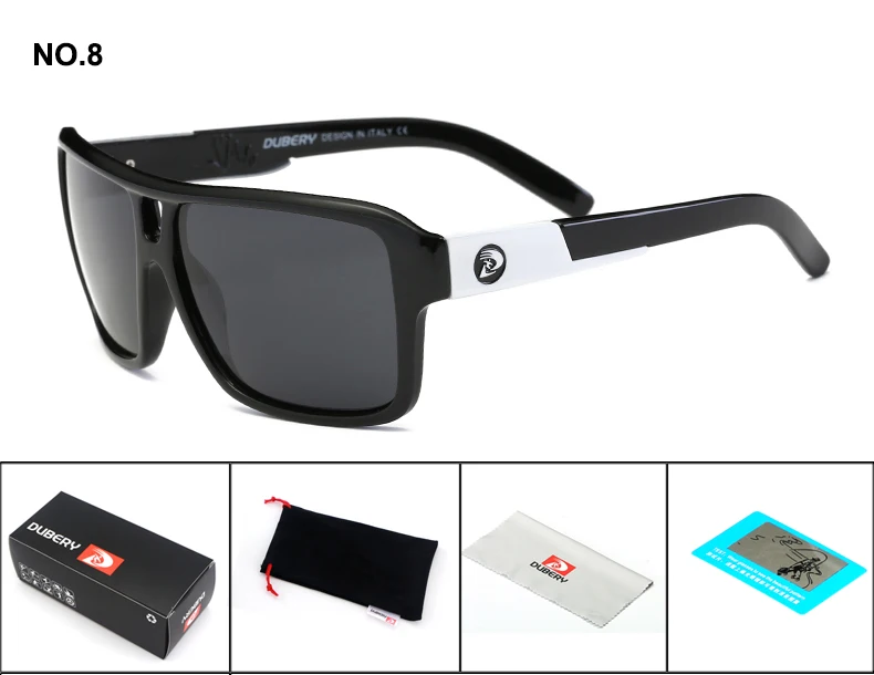 DUBERY Новые поляризованные солнцезащитные очки мужские очки для вождения Роскошные брендовые дизайнерские солнцезащитные очки для вождения и рыбалки - Цвет линз: C8