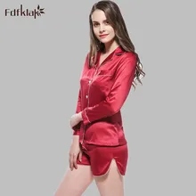 Пикантные Для женщин шелковые пижамы комплекты Лето г. дизайн Пижама с длинным рукавом набор пижам плюс Размеры M-XXL E1062