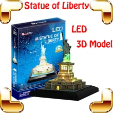 Подарок на год Статуя Свободы 3D головоломка модель Строительство светодиодный DIY игрушки eduitary легкая сборка Семейные игры