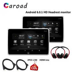 Caroad 10,1 дюймов Android 6,0. Подголовник автомобиля мониторы HD 1080 P видеоканал Core ips сенсорный экран wi fi автомобиля USB, SD, HDMI FM Bluetooth