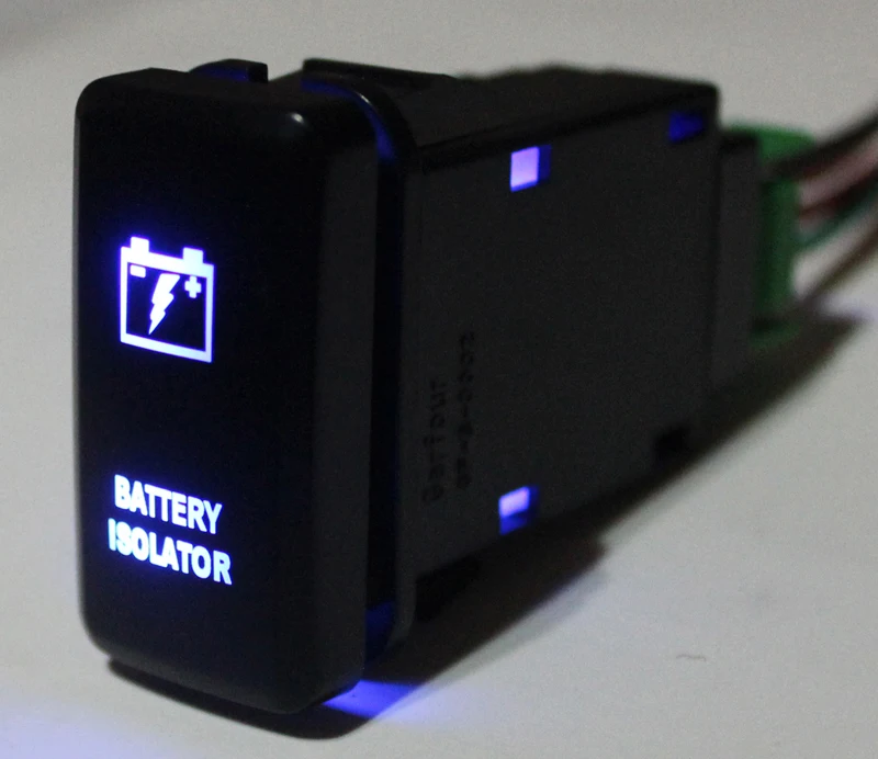 

Blue LED Car Push Button Switch Battery Isolator For Toyota Prado Landcruiser Hilux FJ Cruiser ON OFF Switch + Wire 12 Volt 3Amp