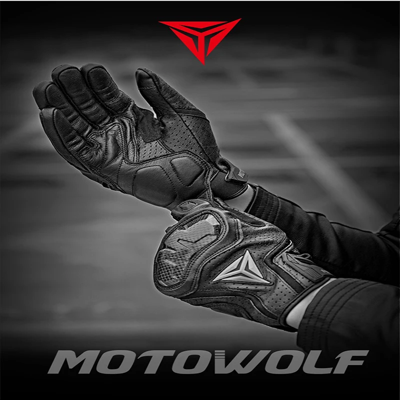 Motowolf мотоциклетные перчатки черные гоночные перчатки из натуральной кожи сенсорный экран мотоциклетные перч