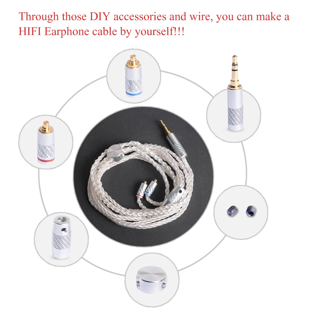 OKCSC DIY Earphone Accessories Set 3 5mm Jack MMCX Connector Headphone Splitter for Sony XBA Z5 Ultrazone IQ SE535 W60