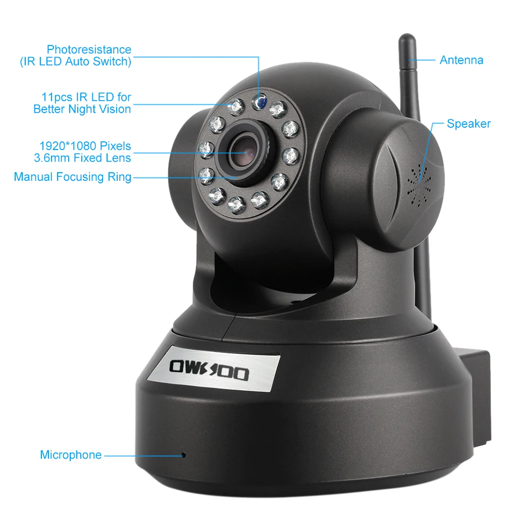 OWSOO 1080P IP камера Onvif P2P CCTV камера 1/2. " CMOS беспроводная Wifi камера безопасности 2.0мп ИК ночного видения Сетевая камера