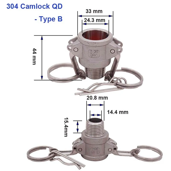 304 нержавеющая сталь 1/" Camlock Быстрый разъём Cam& Groove фитинг Homebrew пивной насос труба - Цвет: B