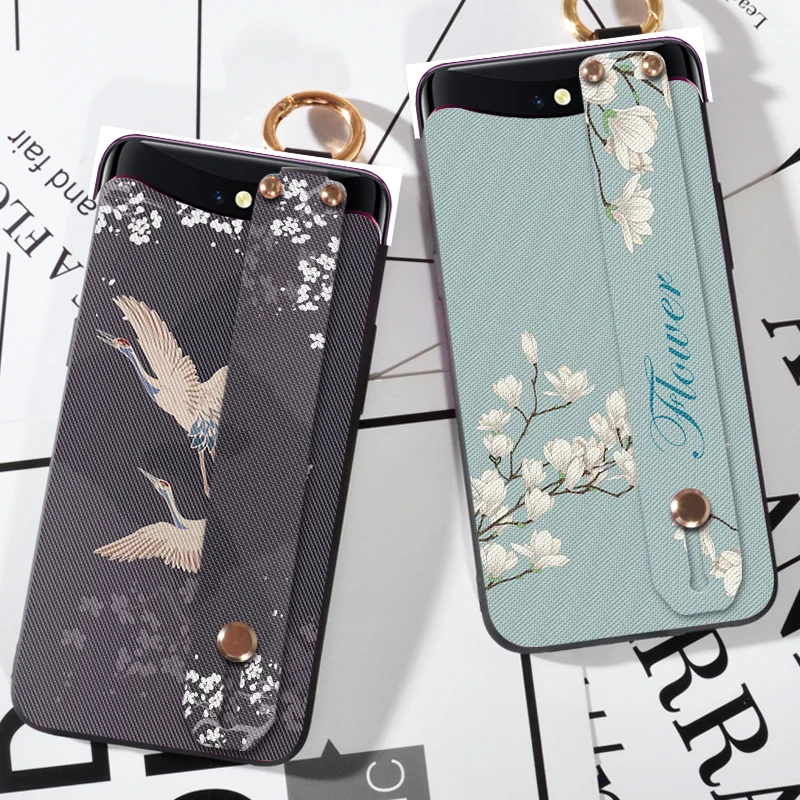 

Soft Silicone Strap Holder Case For OPPO Find 7 X9007 Flower Bird Back Cover Cases For OPPO Find X Coque Funda