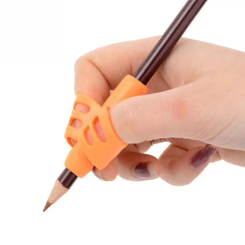 3 шт., детский пишущий карандаш подставка для сковороды, обучающая силиконовая ручка, устройство для коррекции положения пальцев для студентов