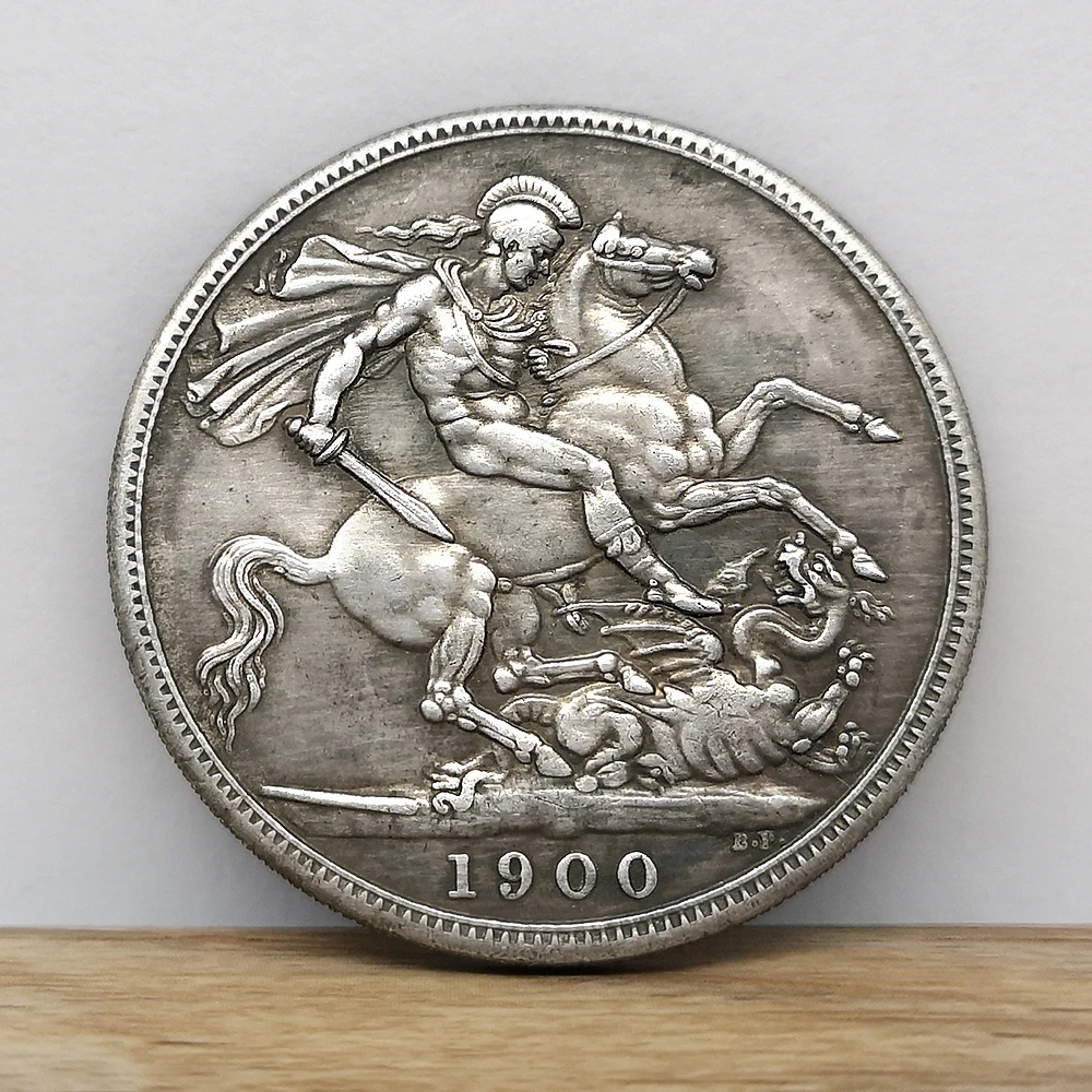 Хобо череп монеты 1 #1900 Королева Виктория Великобритания лошадь меч рыцарь доллар