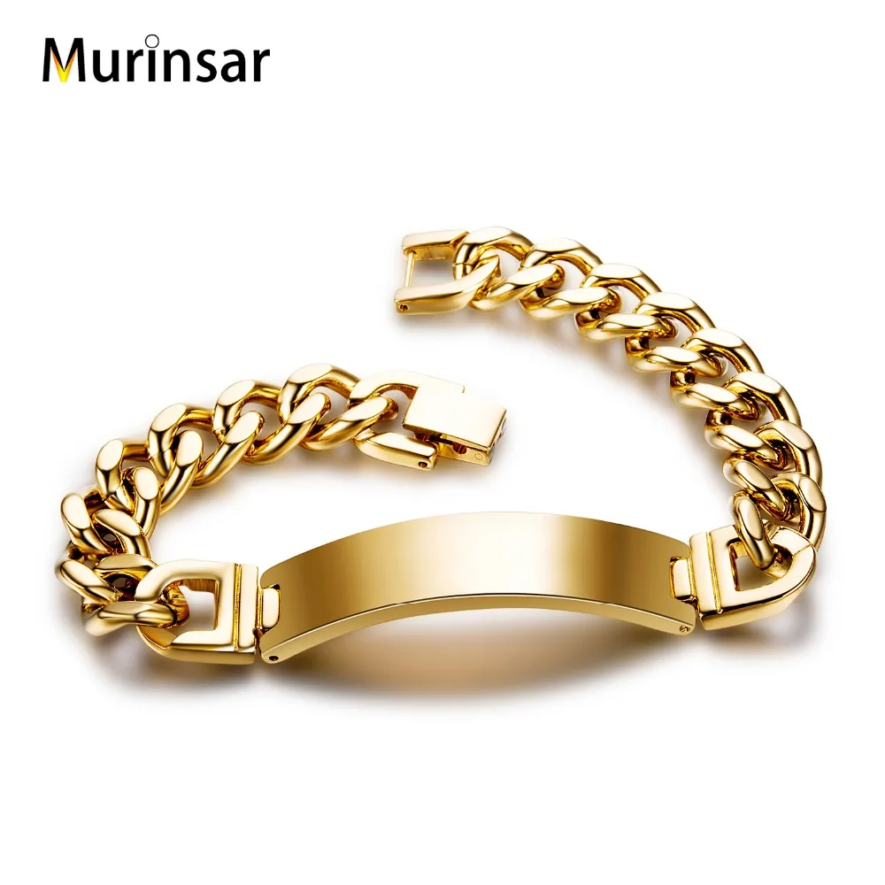 

Width 12mm,Length 21cm Free Engraving Blank Stainless Steel Gold Color Bracelet Fashion Men Women Titanium Steel Jewelry Gift