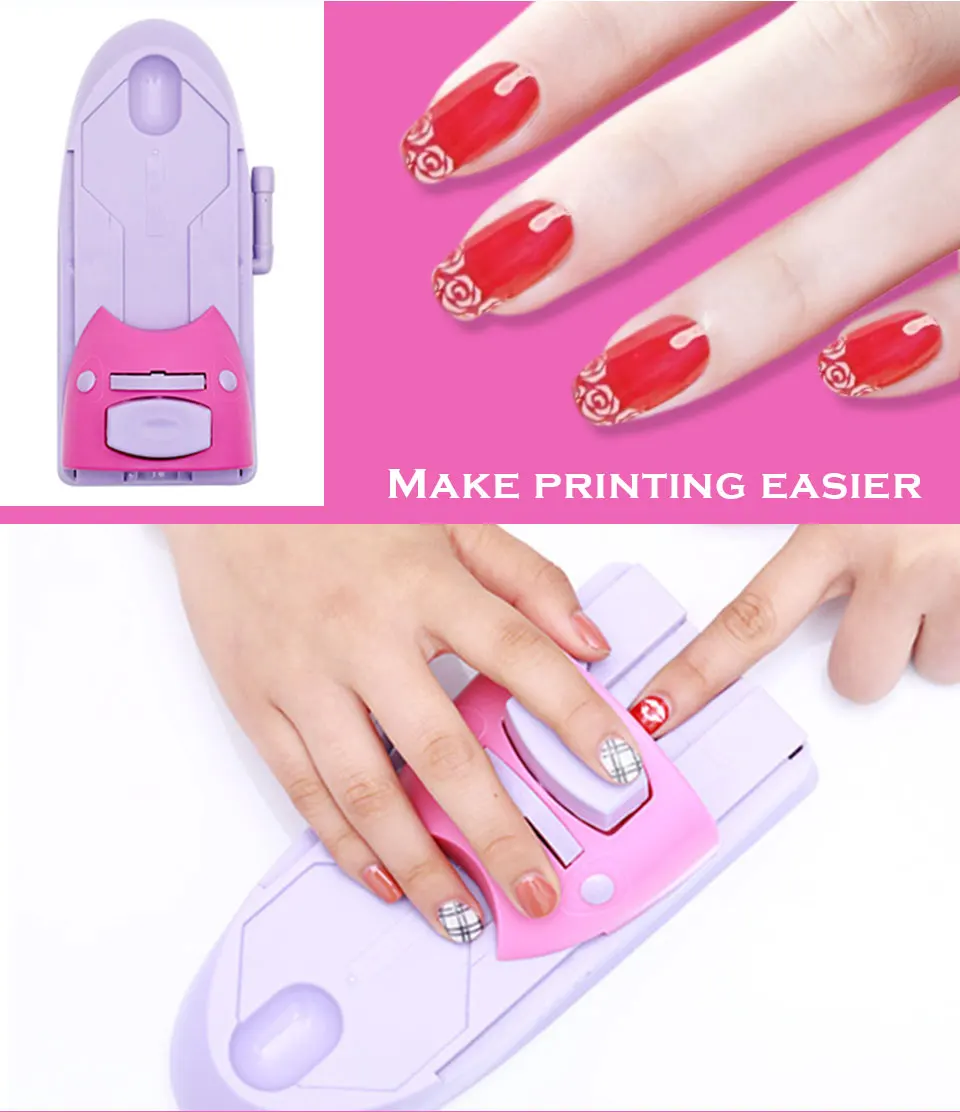 BUKAKI печать 1 набор профессиональный дизайн ногтей DIY шаблон машина штамп для ногтей Инструменты ногтей принтер для УФ-гель для ногтей