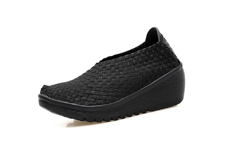 QJ 886 Elastic Fiber Woven Women Platform Shoes - 1