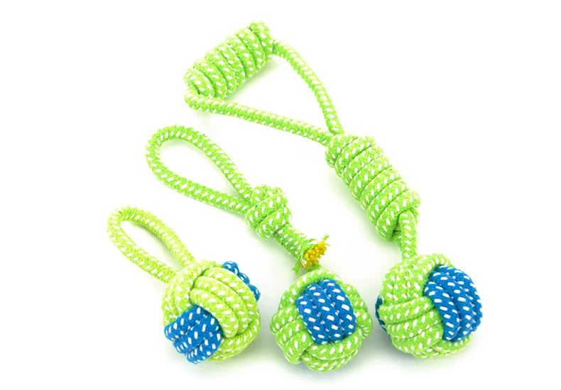 PAWZRoad Dog Rope Toys Knot Bite Resistant Puppy Safe Chewing Toys Teeth Cleaning Pet Playing Ball For Small Large Dogs Training