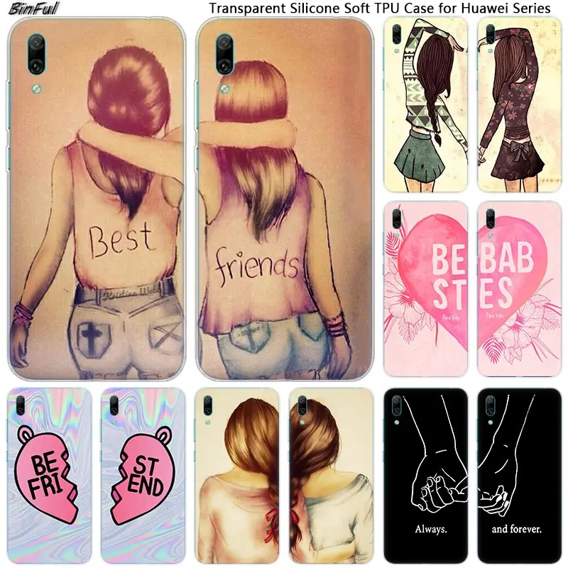 

Hot Best friends together Soft Silicone Phone Case for Huawei Mate 10 20 Lite Pro Enjoy 9S Y9 Y7 Y6 Y5 2019 2018 Pro 2017 Cover