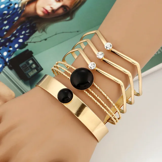 Lzhlq широкие металлические браслеты в стиле панк для женщин