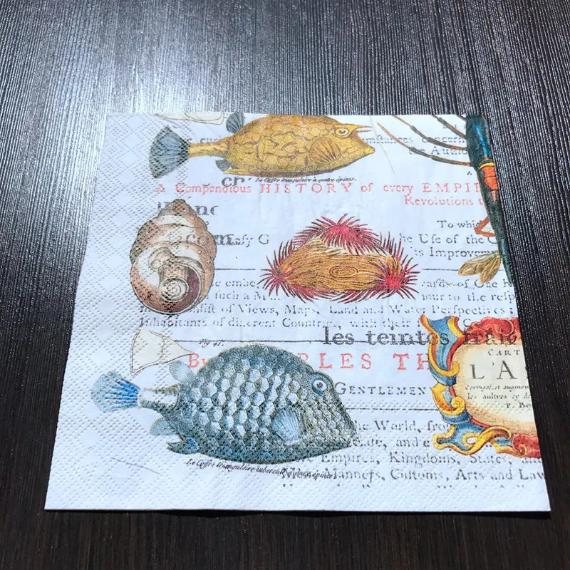 pesce conchiglia 33 x 33 cm cavalluccio marino mare 20 tovaglioli subacquei stella marina