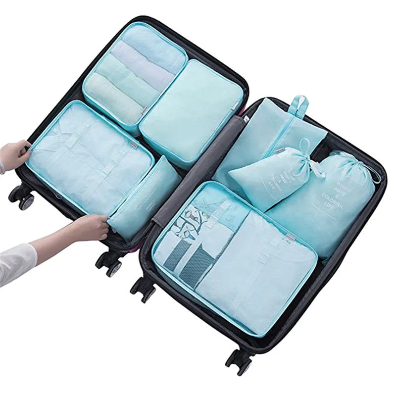

TAILUP 8Pcs/Set Travel Storage Bag Set Suitcase Shoes Pouch Clothes Luggage Makeup Organiser for Camping Hiking E2S