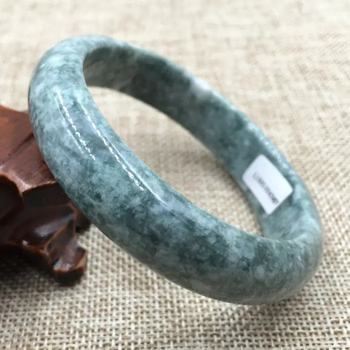 

Hot sell ->@@ 61mm Certified Grade "A" Natural Green Jadeite Jade Gems Bangle Bracelet 043457 NEW -Top quality free shipping