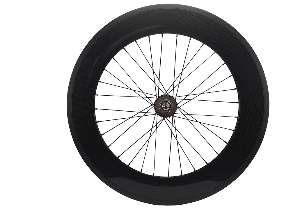 Карбоновое колесо для велосипеда 65 мм tri spoke переднее и 88 мм заднее карбоновое колесо 23 мм ширина дороги/дорожки, фиксированное зубчатое колесо 700C OEM углеродное колесо