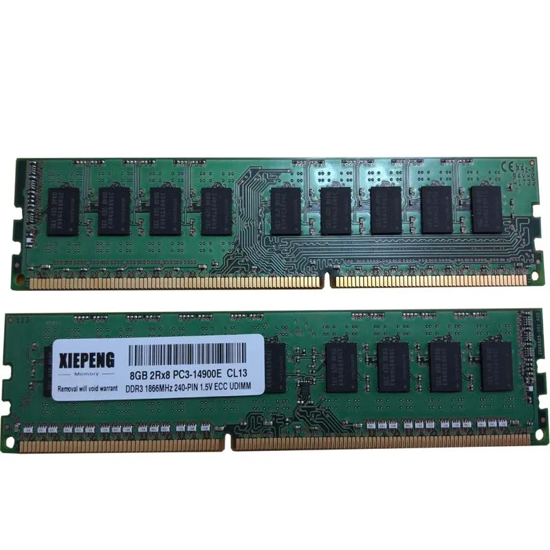 Сервер Оперативная память 8 ГБ DDR3 1866 МГц 4 Гб 2Rx8 PC3-14900E памяти 8G 1866 DDR3 кода коррекции ошибок PC3 14900 небуферизованный SD Оперативная память