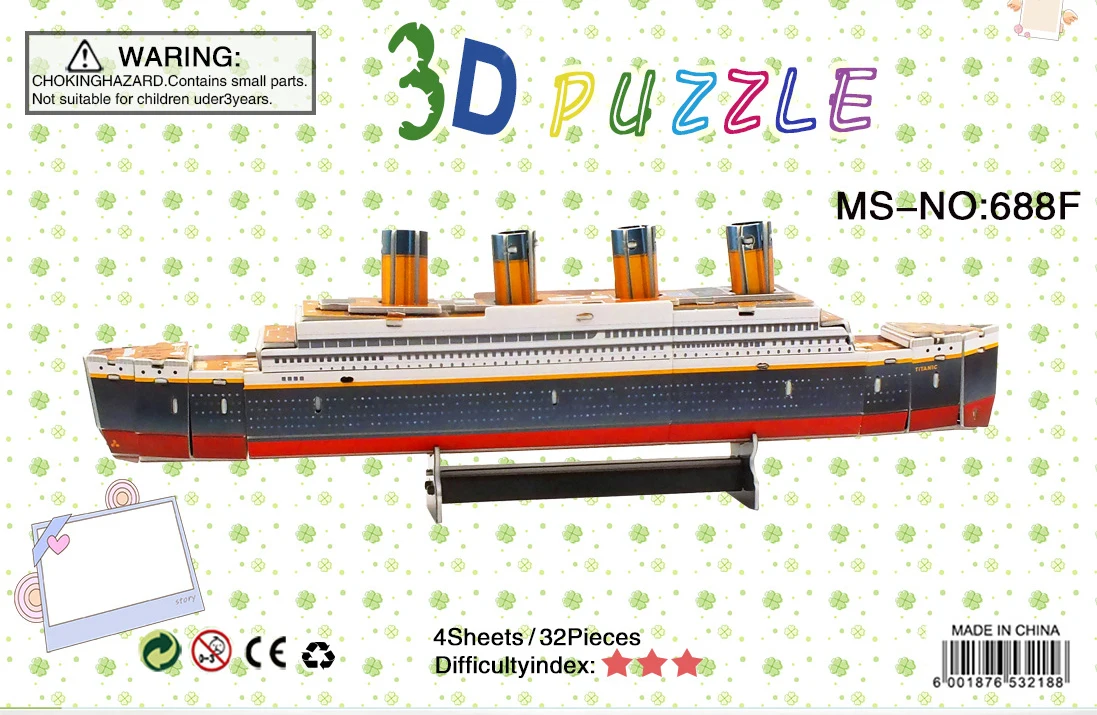 3D головоломка DIY Модель Детская игрушка военный стиль Титаник головоломка модель корабля головоломка 3d Строительные головоломки подарок для детей