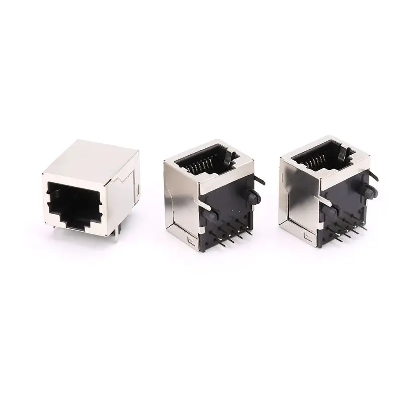 10 шт./компл. 8P8C RJ45 разъемы один порт 8Pin PCB крепление гнездо разъем для сети