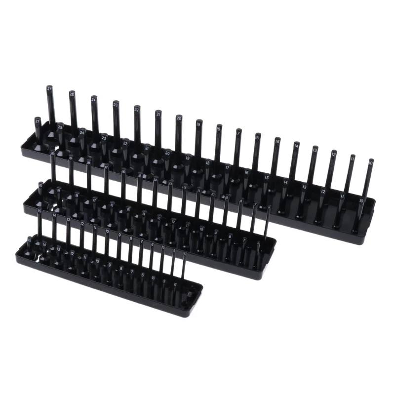 

1 Pc Metric ABS Plastic Socket Organizer Holder Storage Trays - 1/4", 3/8", 1/2"