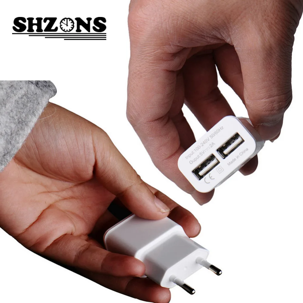 5V 2A EU 2 USB Adapter Mobile Phone Wall Charger Device