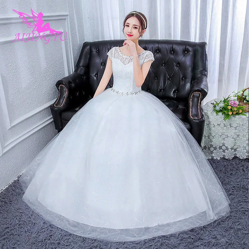 

AIJINGYU 2018 luxury free shipping new hot selling cheap ball gown lace up back formal bride dresses wedding dress FU289