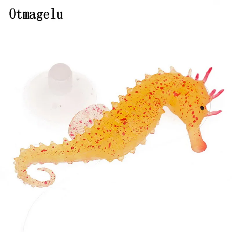 Simulation Fish Seahorse Silicone Fluorescence Fish Tank Decoration Artificial Suspension Noctilucent Fish Aquarium Ornaments5