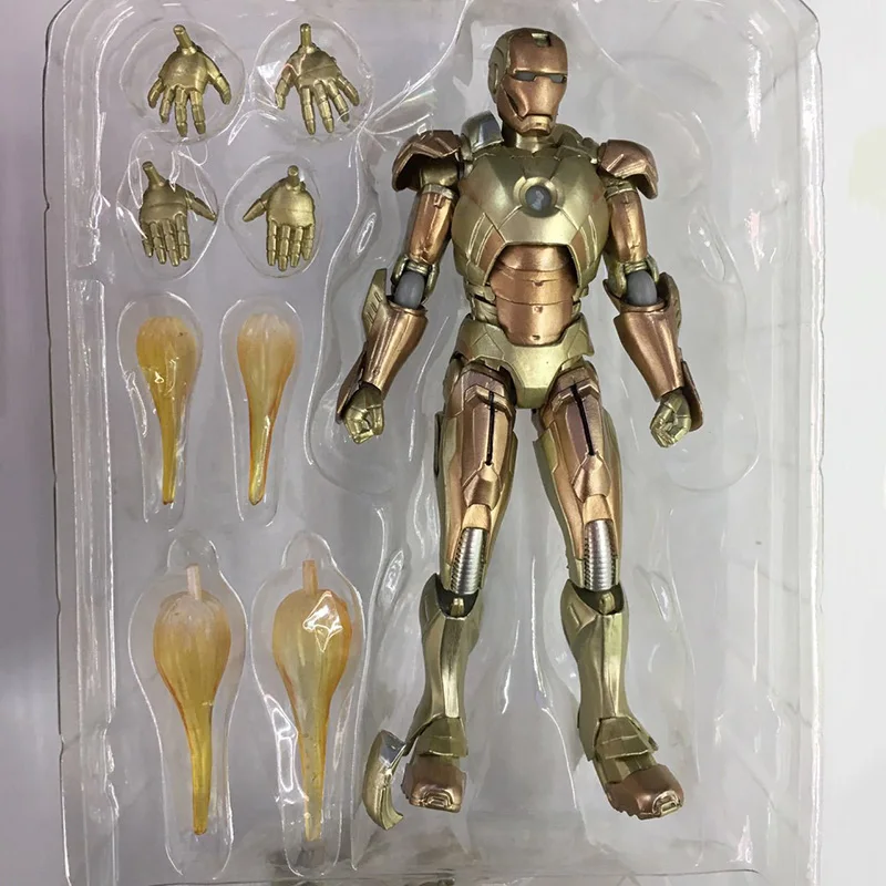 Marvel Iron Man 3 Mark Xxi Midas Armor Gold Action Figure Kid Boy Collection Toy Comic Figures Action Figures