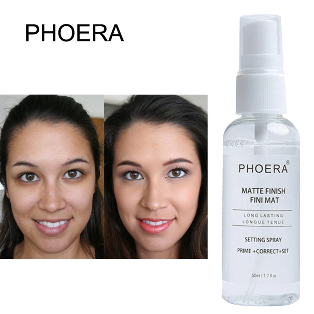 

1PC PHOERA Matte Lasting Transparent Fix Makeup Spray 50ML Oil Control Natural Long Lasting Make Up Fix Foundation Spray TSLM2