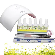 BTT-135 Новое поступление маникюрные инструменты для ногтей 9 Вт Светодиодная лампа+ 4 цвета 15 мл замачиваемый УФ-гель для ногтей с удалителем Тренировочный Набор