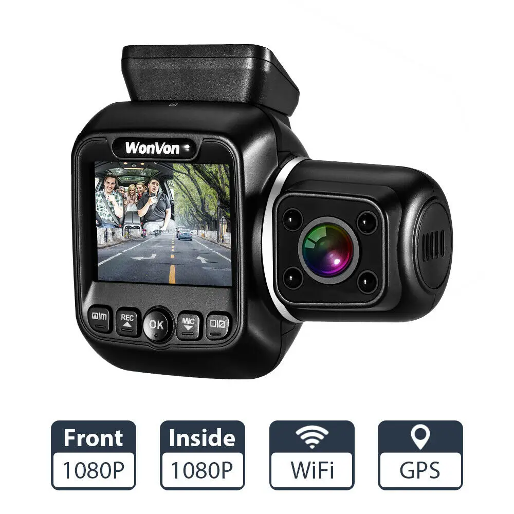 

Wonvon M2 Dual Lens Dash Camera1080P 30FPS WiFi Car Dash Cam DVR Video Recorder NT96660 2 Cameras for Uber Lyft Truck Taxi