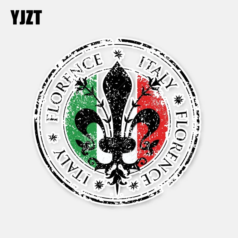 YJZT 11 2 см * смешной FIRENZE Италия мотоциклетный шлем круглая Автомобильная наклейка