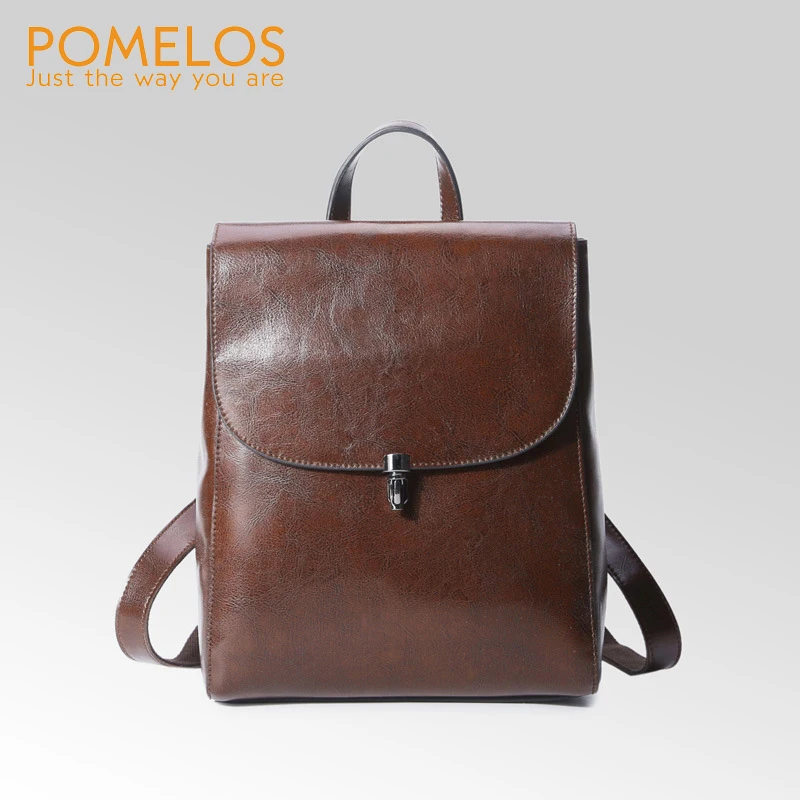 

POMELOS Genuine Leather Women Backpack High Quality Fashion Backpack For Girls Back Pack Female Urban Travel Backpack Women New