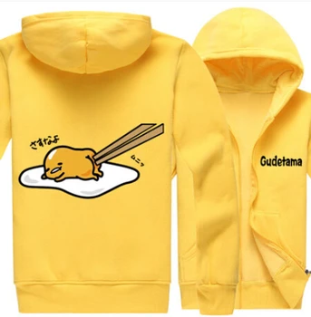

New Gudetama Hoodie Anime Cosplay Coat Casual Men Clothes Zipper Sweatshirt