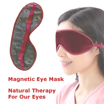 

40pcs/Lot Wholesale Tourmaline Magnetic Eye Mask Cover Popular Wine Red Sleep Travel Rest Eye Blindfold with Factory Price