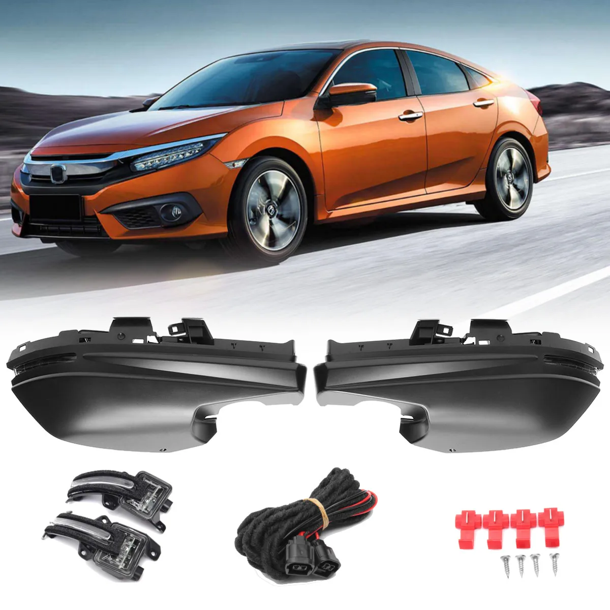 Auto Car Styling Turning Signal Side Rearview Mirror with LED Light Running Lamp for Honda for CIVIC 10th 2016 2017 12018 Auto Car Styling Turning Signal Side Rearview Mirror with LED Light Running Lamp for Honda for CIVIC 10th 2016 2017 12018